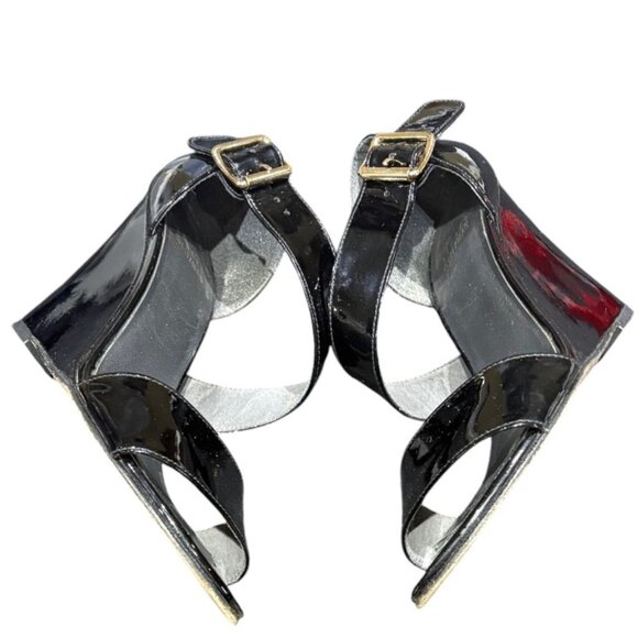Stuart Weitzman Lineone Black Patent Leather Wedge Size 7 - Picture 6 of 10